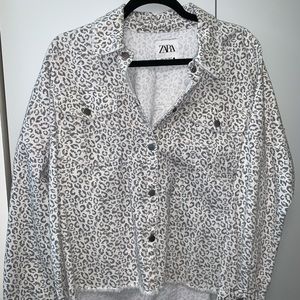 Zara cheetah denim jacket